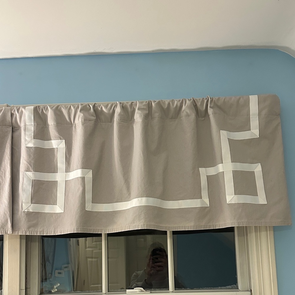 Gray Geometric Patterned Valance (set of 2)